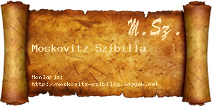 Moskovitz Szibilla névjegykártya